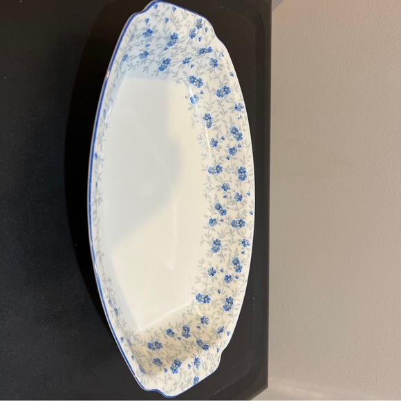 Vintage Schumann Bavaria Forget Me Not Rectangle Serving Bowl Dish Blue Flowers - Picture 1 of 7